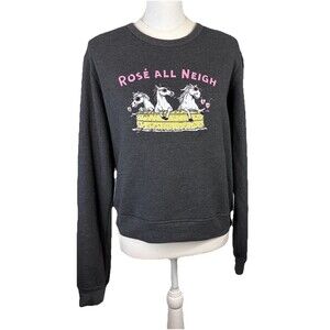 Bella and Canvas Fleece Collection Sweatshirt Women’s Size L Super Cute Horses